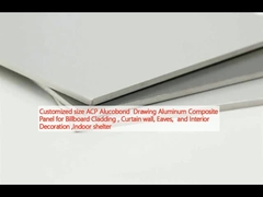 Panneau composite d'aluminium de taille personnalisée ACP Alucobond Drawing pour placage de panneaux d'affichage, mur de rideau, volets et décoration intérieure, abri intérieur