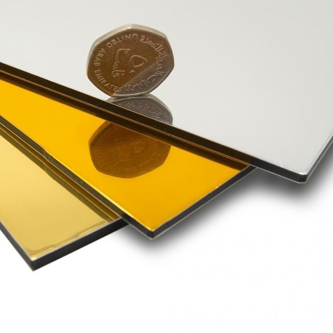 Panneau composite en aluminium miroir de 0,1 mm certifié SGS avec noyau de polyéthylène revêtu de PVDF