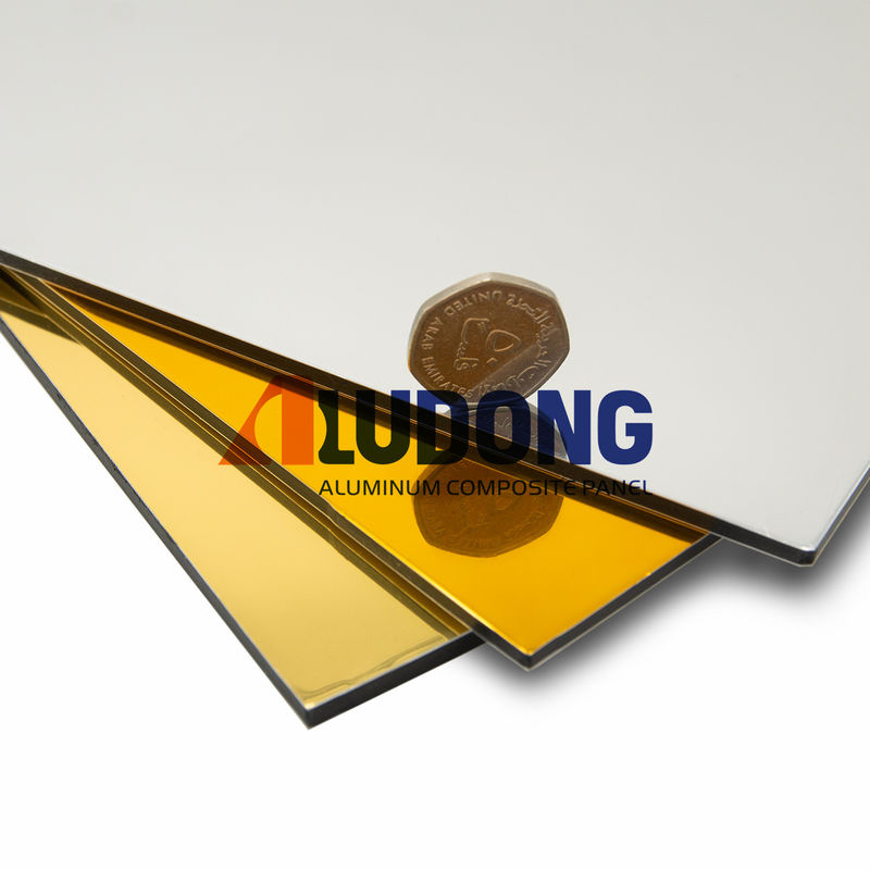 Panneau ACP à miroir à haut lustre, produit national et importé en Allemagne Panneau composite en aluminium miroir pour revêtement de murs et décoration intérieure