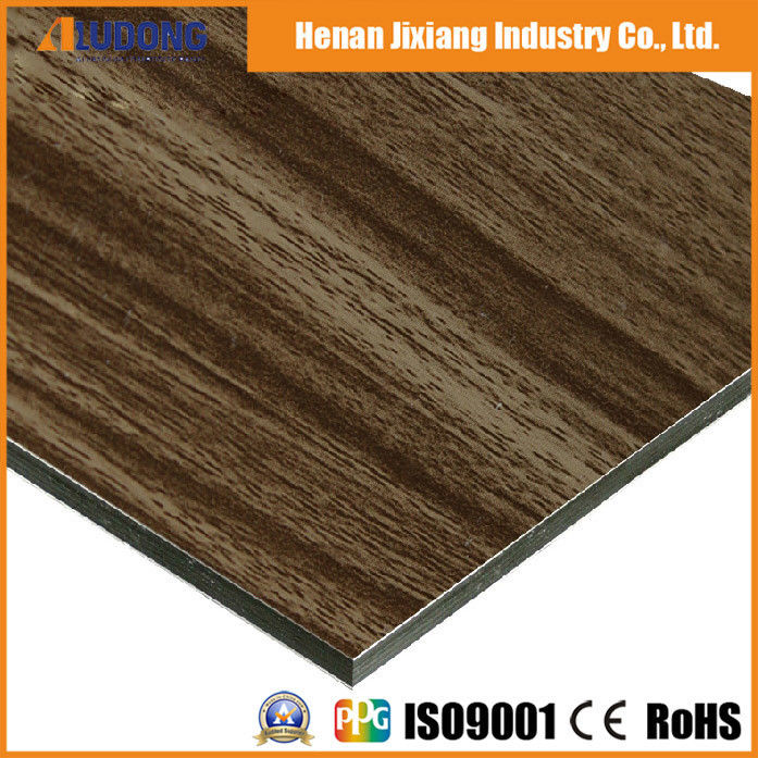 OEM usine Grain de bois ACP 4mm, revêtement PVDF, surface anti rayures pour revêtement murale extérieur intérieur Best seller