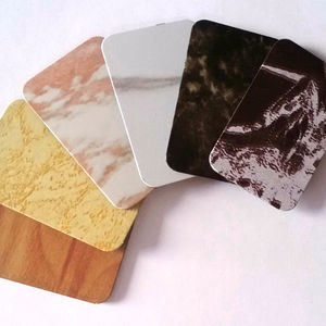 fournisseur d'or feuille de marbre grain Acp revêtement de mur extérieur, pierre naturelle durable pour la façade du bâtiment de l'hôtel Villa