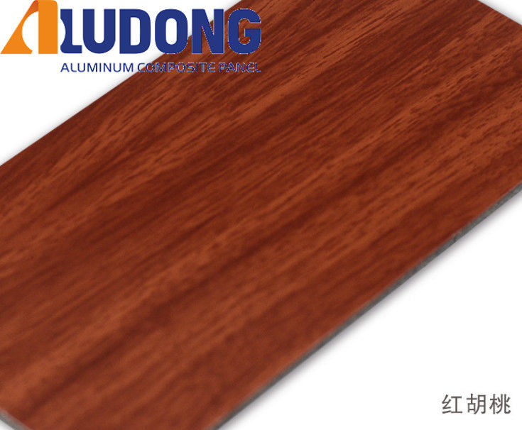Fabricant direct revêtement PVDF ACP de grain de bois de 5 mm, anti-UV et ignifuge pour mur de rideau